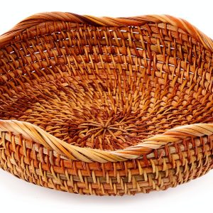 Hipiwe Rattan Round Decorative Bowl Natural Color Medium Handwoven-0