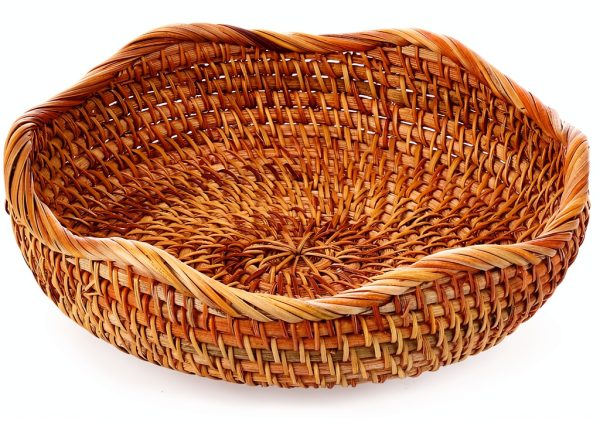 Hipiwe Rattan Round Decorative Bowl Natural Color Medium Handwoven-0