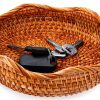 Hipiwe Rattan Round Decorative Bowl Natural Color Medium Handwoven-7