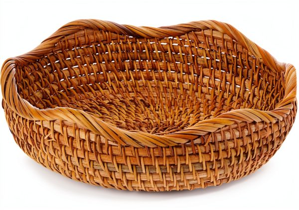 Hipiwe Rattan Round Decorative Bowl Natural Color Medium Handwoven-8