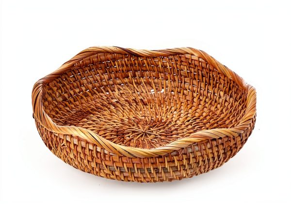 Hipiwe Rattan Round Decorative Bowl Natural Color Medium Handwoven-1