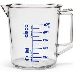 Measuring Jug 100ml TPX Plastic with Thumb Grip and Eisco Labs-0