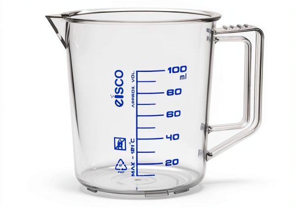 Measuring Jug 100ml TPX Plastic with Thumb Grip and Eisco Labs-0