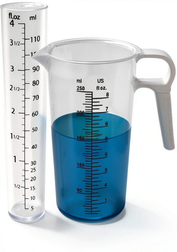 4oz (110 mL) Graduated Cylinder, and 8oz (250 ml) Measuring Pitcher- Heat Resistant & Chemical Resistant, Great for Chemicals, Oil, Pool and Lawn, Home Brew - Ounce (oz) and Milliliter (mL)-0